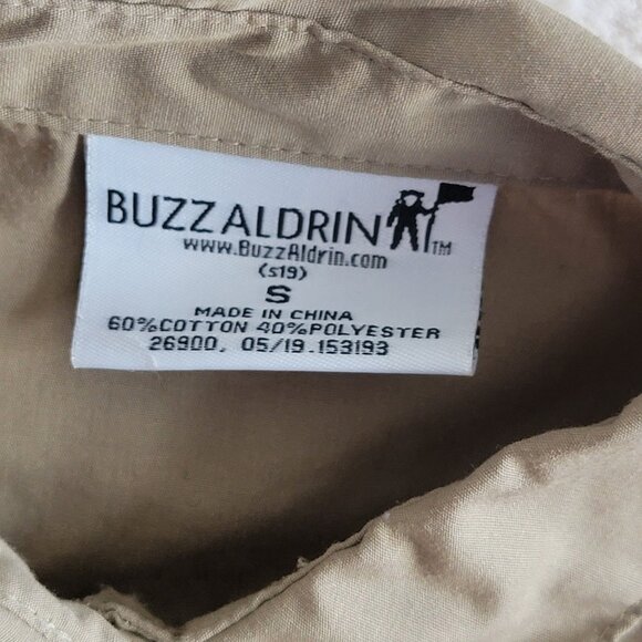 Buzz Aldrin NASA Peplum Blouse Space Top Button Front Tan Girls Size Small - Picture 4 of 9